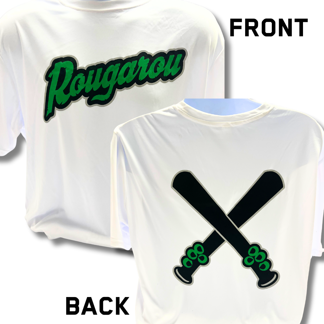 THE CROSSBAT: WHITE DRI FIT T-SHIRT